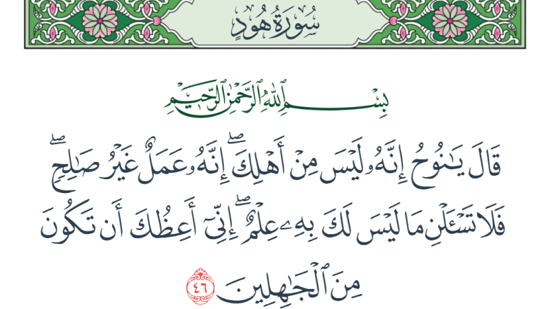 أهلية العمل لا أهلية الطين .. قراءة في قوله تعالى: {إِنَّهُ لَيْسَ مِنْ أَهْلِكَ}