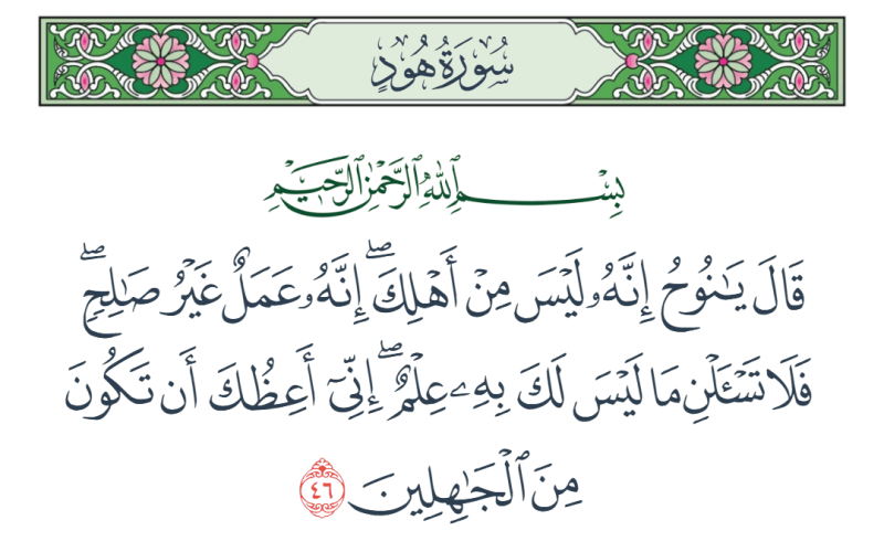 أهلية العمل لا أهلية الطين .. قراءة في قوله تعالى: {إِنَّهُ لَيْسَ مِنْ أَهْلِكَ}